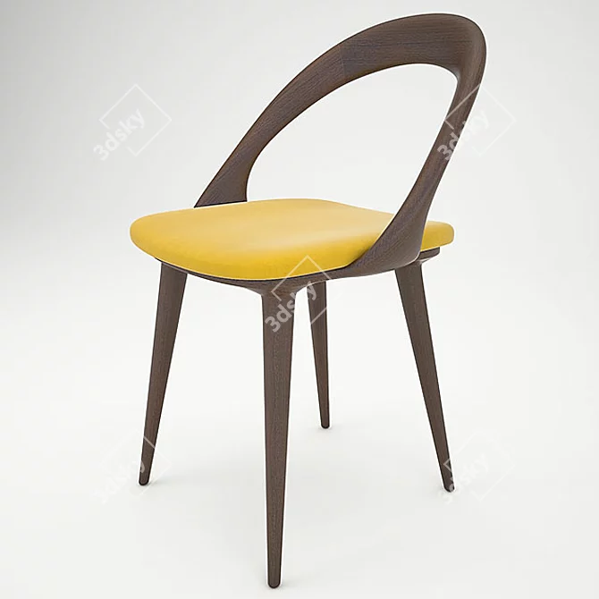 Minimalist Ester Chair: Armless Beauty 3D model image 1