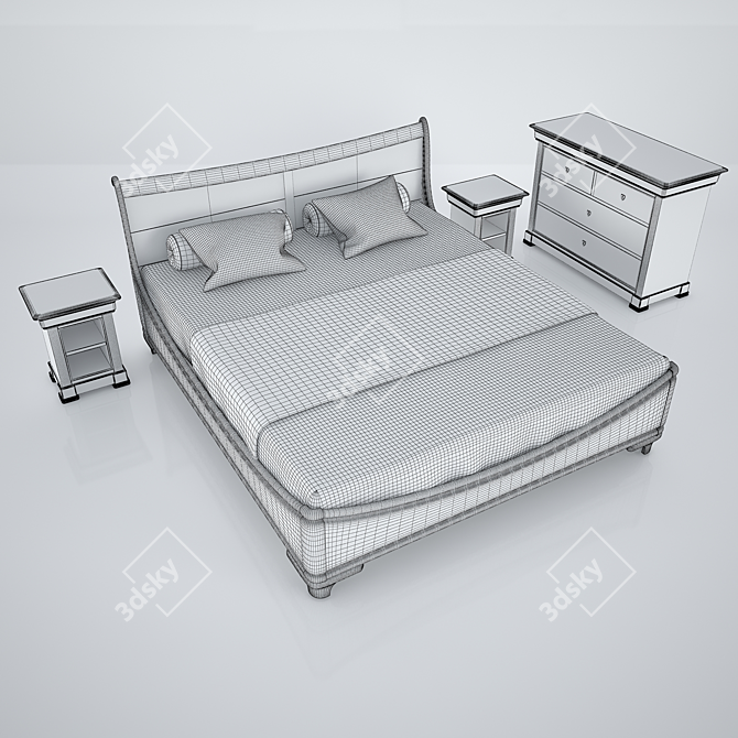 Elegant Trianon Bedroom Set 3D model image 2