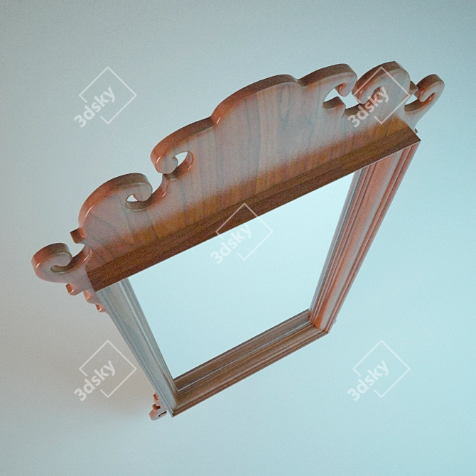 Cherry Wood Framed Mirror 3D model image 2