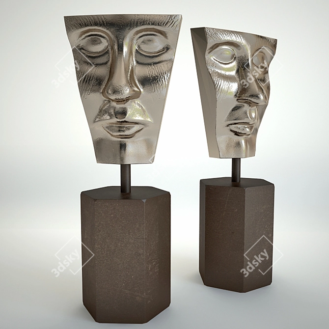 Sculptural Bookends - Fleming's Classical Elegance 3D model image 1