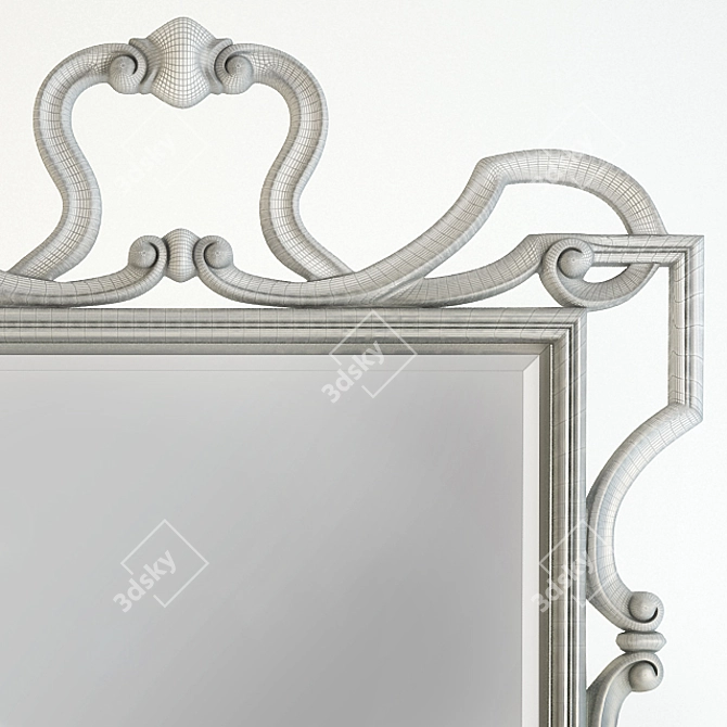 Antique Silver Mirror: Durable & Stylish 3D model image 2