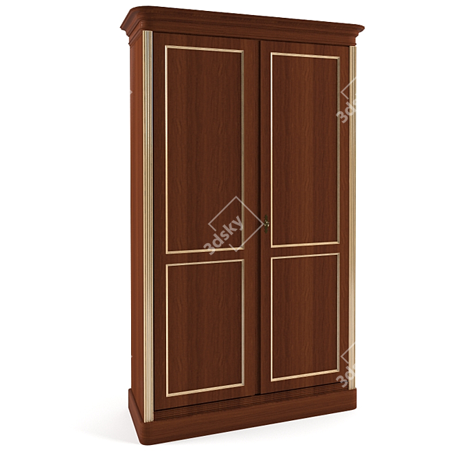 Stylish Wooden Cabinet 3D model image 1