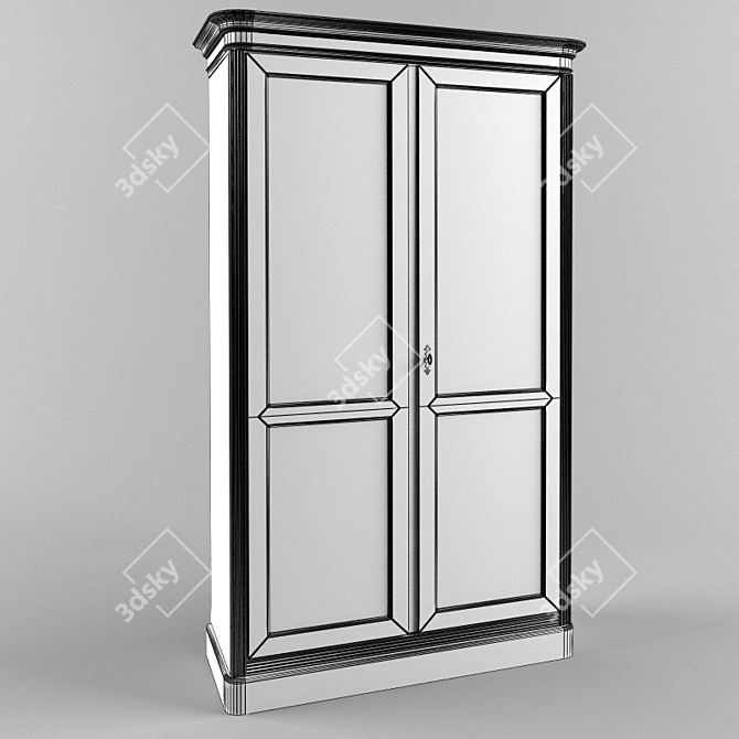 Stylish Wooden Cabinet 3D model image 2