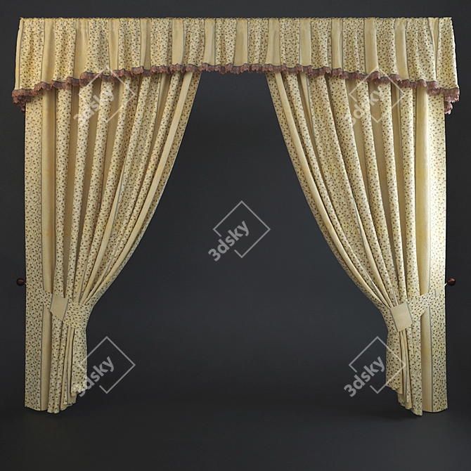 Provençal Ceiling Curtain: Elegant and Versatile 3D model image 1