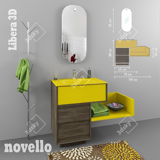 Novello Libera 3D Bathroom Vanity 3D model image 1