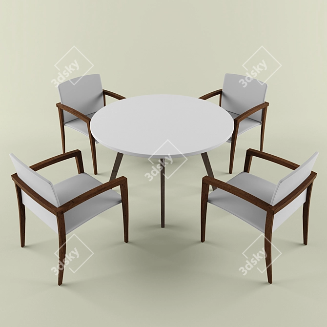 Elegant Outdoor Dining Set 3D model image 1