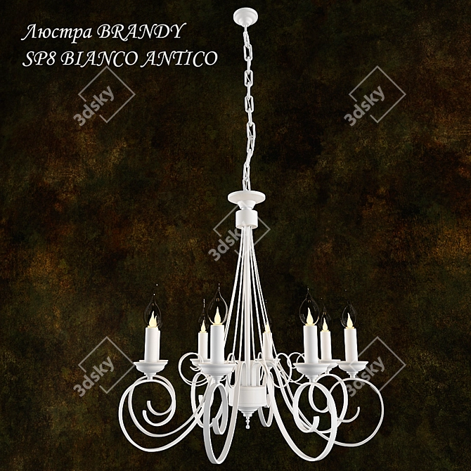 Bianco Antico 8-Light Chandelier 3D model image 1