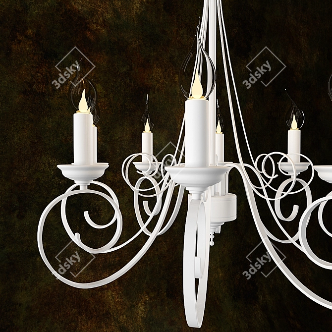 Bianco Antico 8-Light Chandelier 3D model image 2