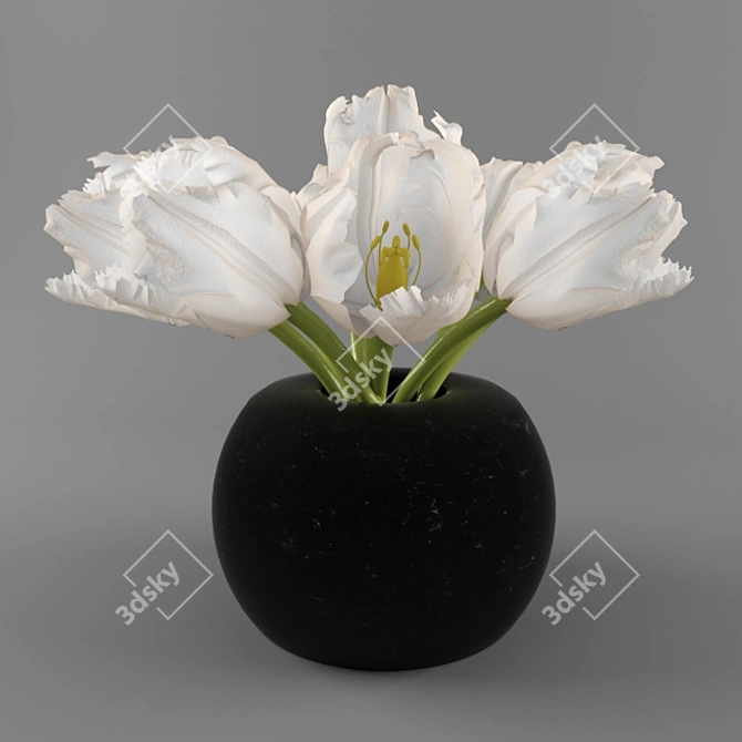 Snowy Blooms 3D model image 1