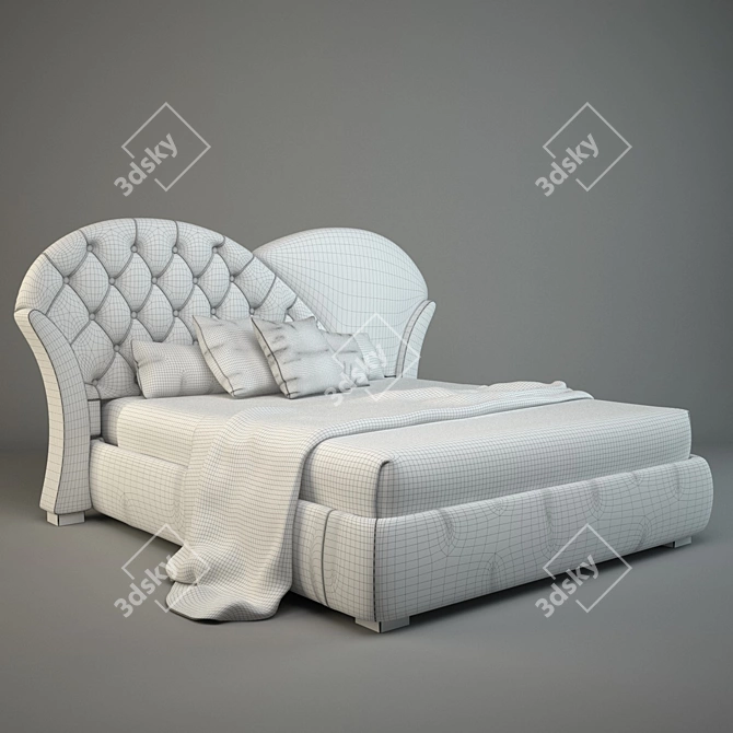 Elegant Parisian Dream: 3D Paris Bed 3D model image 3