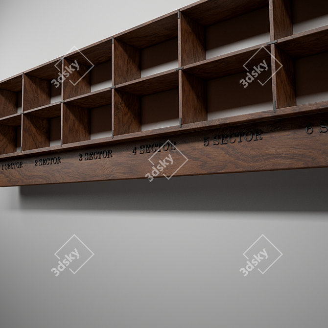 Rustic Custom Bookshelf 3D model image 3