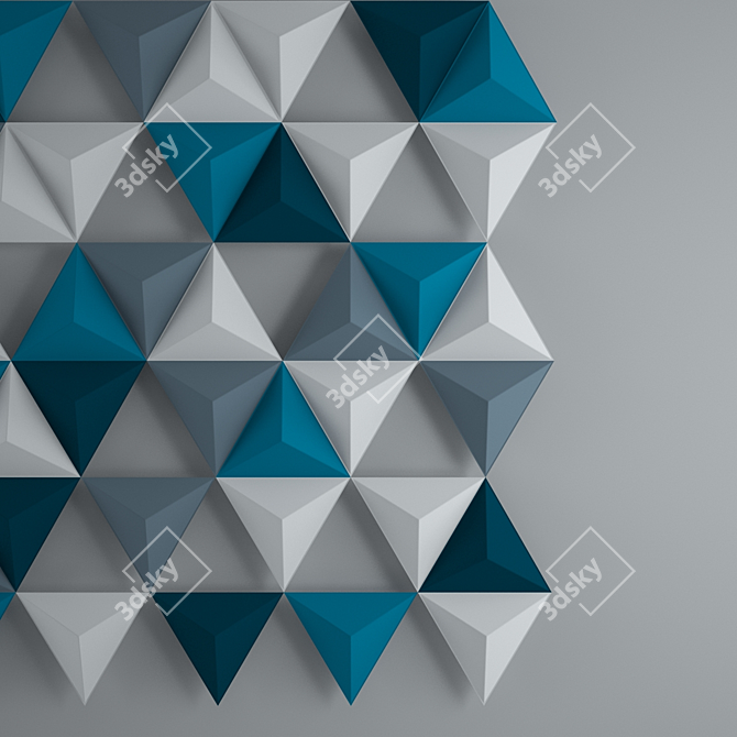 3D Trainglates Wall: Modern Geometric Accent 3D model image 1