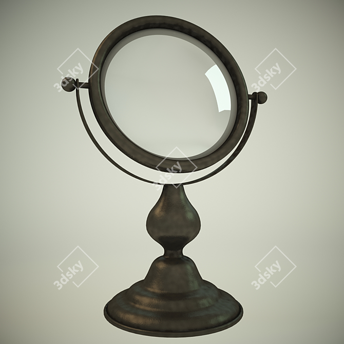 Sleek Table Mirror with Photorealistic 3D Model 3D model image 1