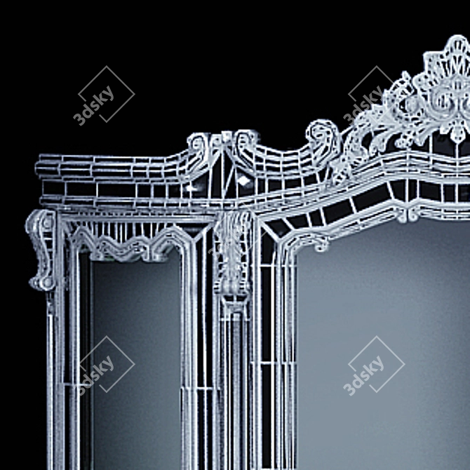 Elegant Baroque Showcase - L1100 x W450 x H2200mm 3D model image 2