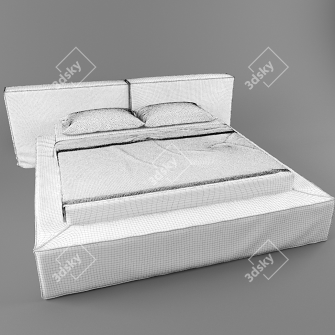 Sleek Rest: Modern Bed 3D model image 3