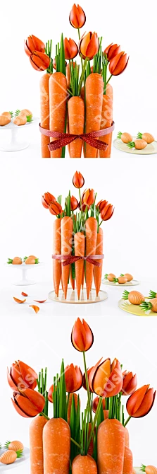 Carrot Blossom Vase 3D model image 1