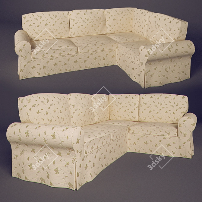 Elegant Provence-Inspired Sofa 3D model image 1