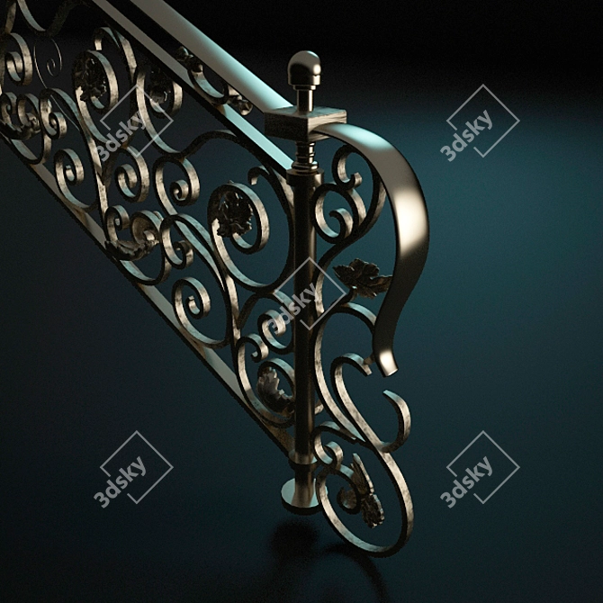 Vineyard Leaf Wrought Railings 3D model image 1