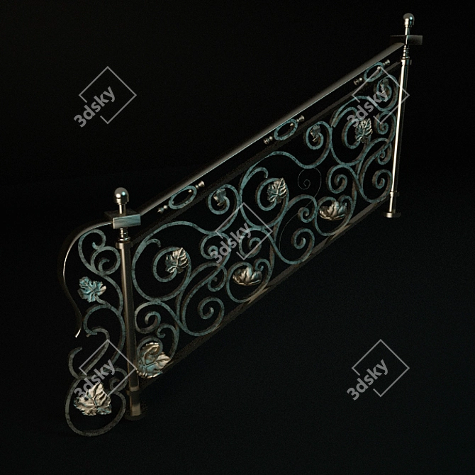 Vineyard Leaf Wrought Railings 3D model image 2