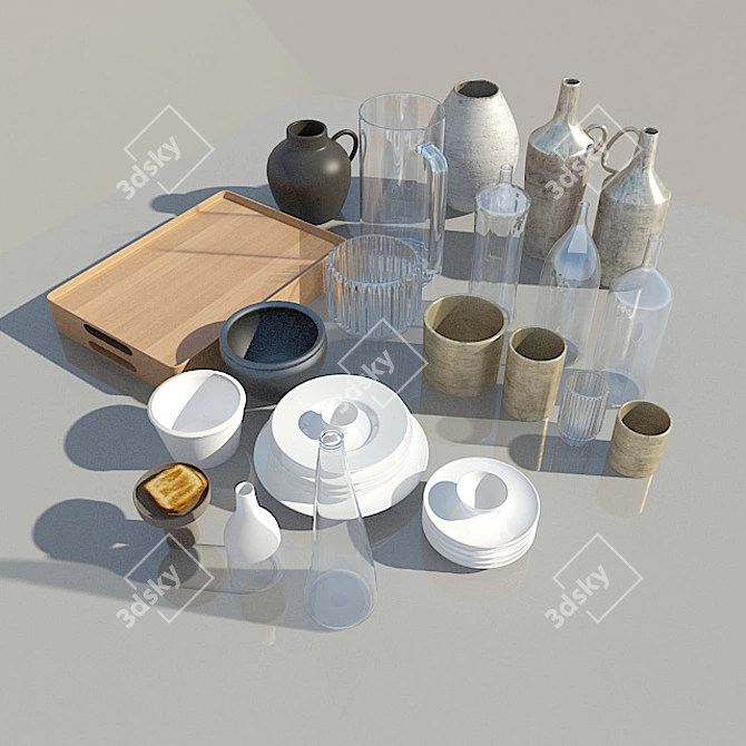 3D Kitchen Model Set 3D model image 1