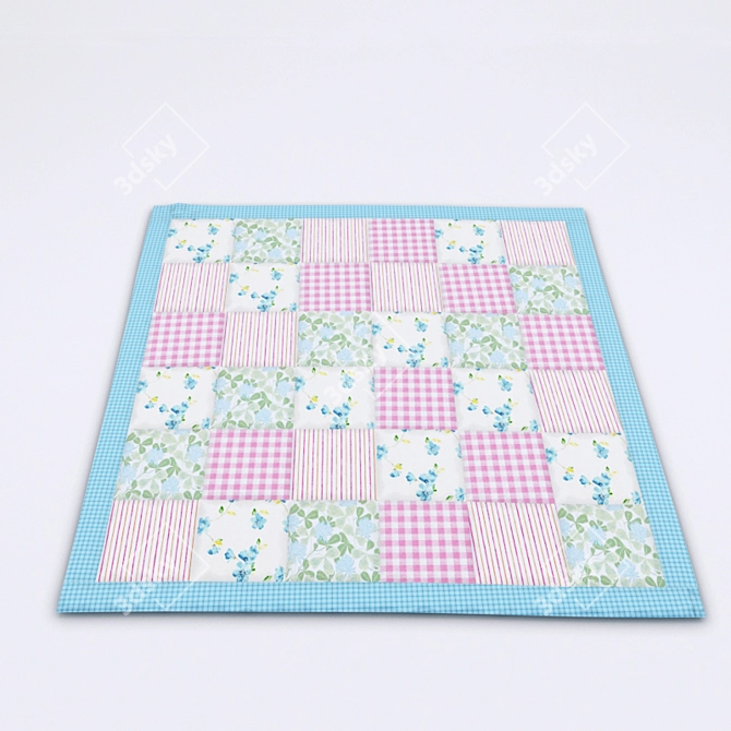 Patchwork Carpet: Straight or Folded 3D model image 2