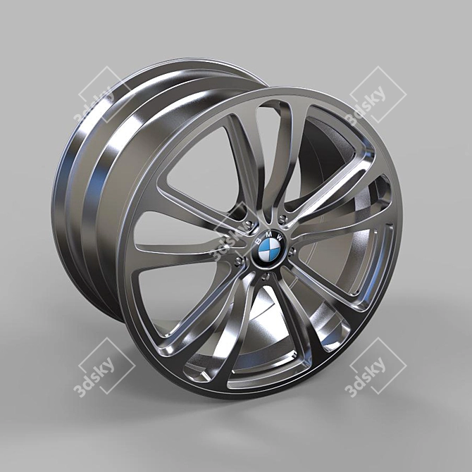 Metallic BMW Disc Texture 3D model image 1