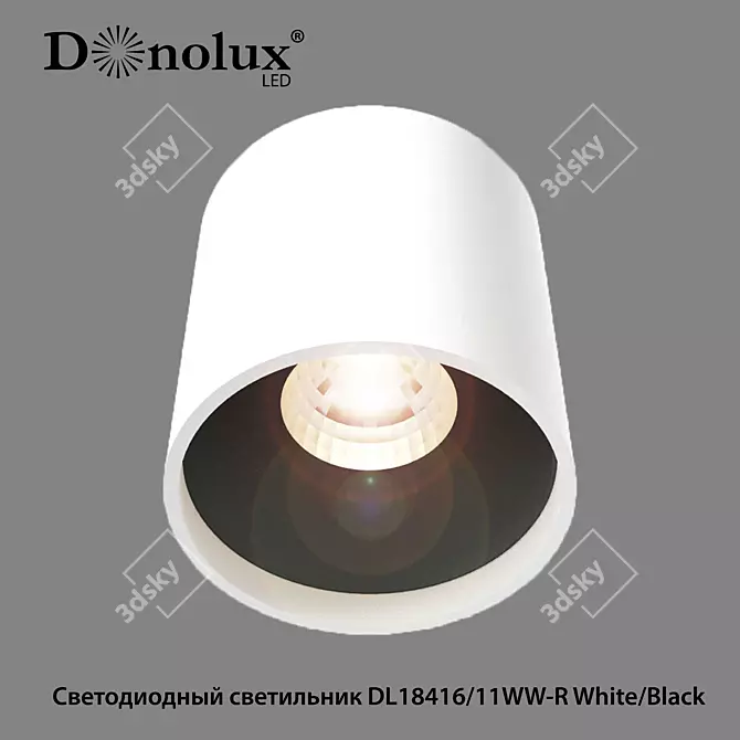 DL18416 LED Lamp: Compact Illumination in White/Black 3D model image 1