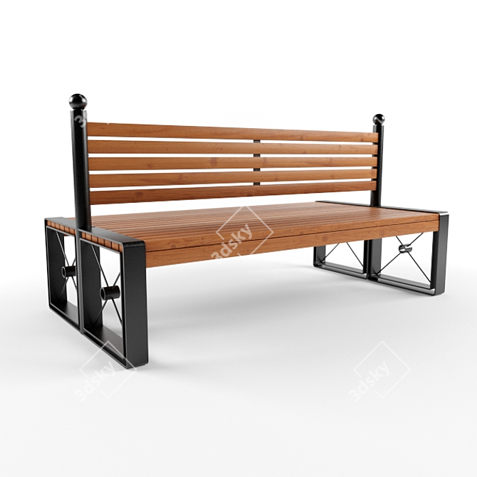 Valentina Outdoor Bench 3D model image 2