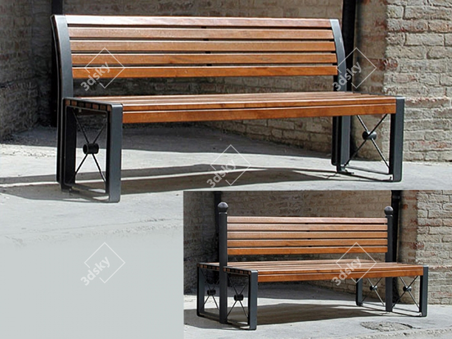 Valentina Outdoor Bench 3D model image 3