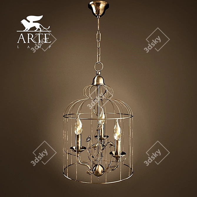 Stylish Arte Lamp Gabbia Pendant 3D model image 1