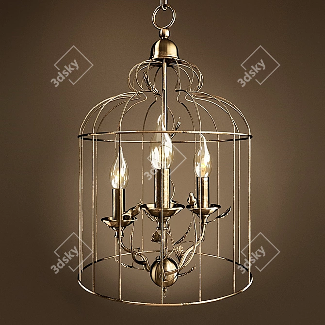 Stylish Arte Lamp Gabbia Pendant 3D model image 2