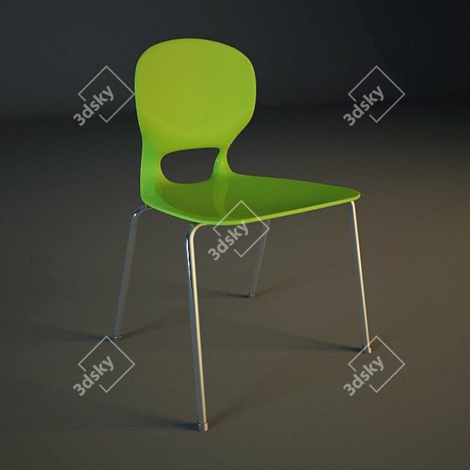 Modern Plastic Chair 3D model image 1