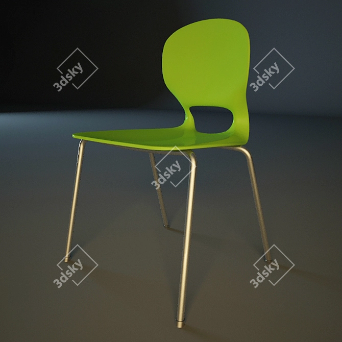 Modern Plastic Chair 3D model image 2