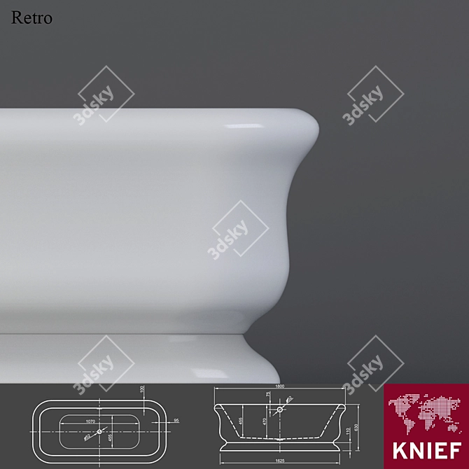 Vintage Acrylic Knife Stand 3D model image 2