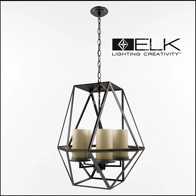 Elegant Delaney 5-Light Foyer Pendant 3D model image 1