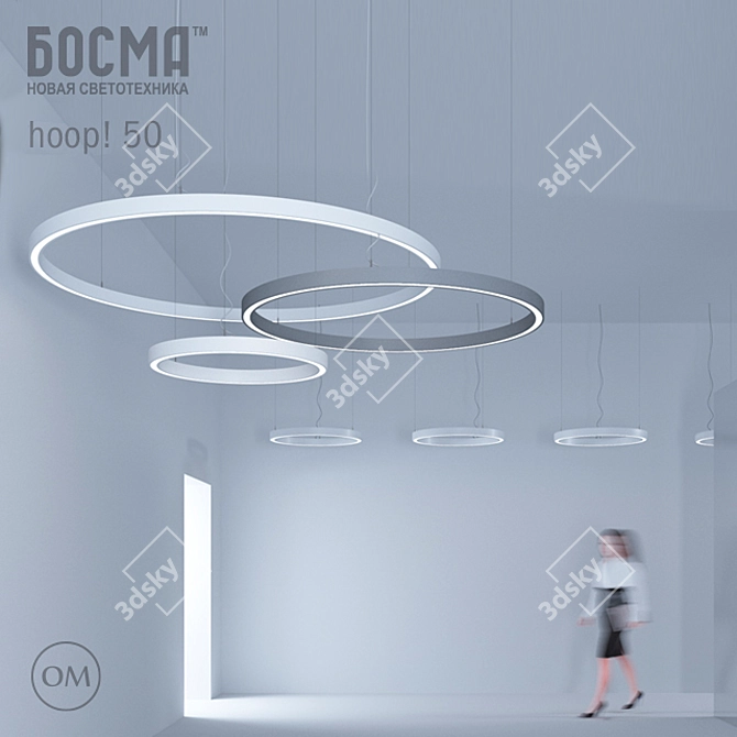 Modern LED Pendant Light: hoop! 50 (BOSMA) 3D model image 1