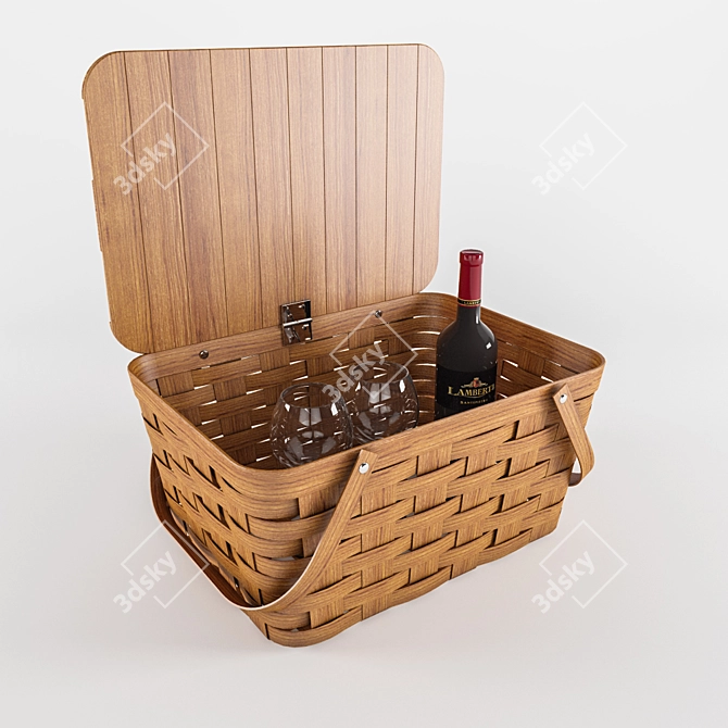 Deluxe Picnic Basket Set 3D model image 2