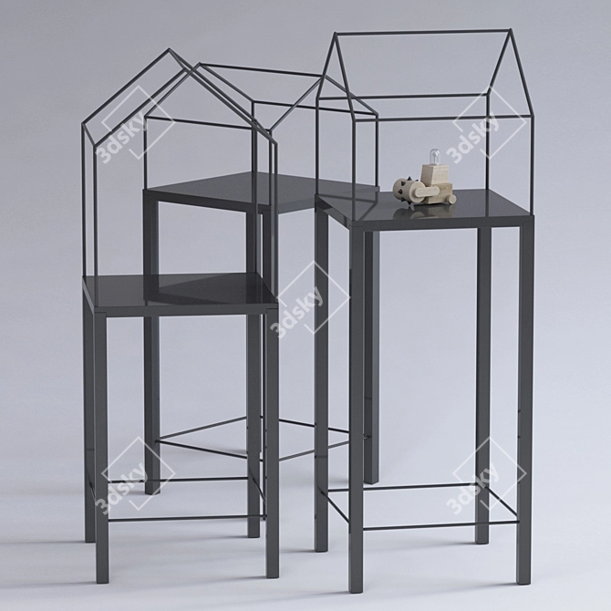 Urban House Shelves: Minimalistic Chic 3D model image 1
