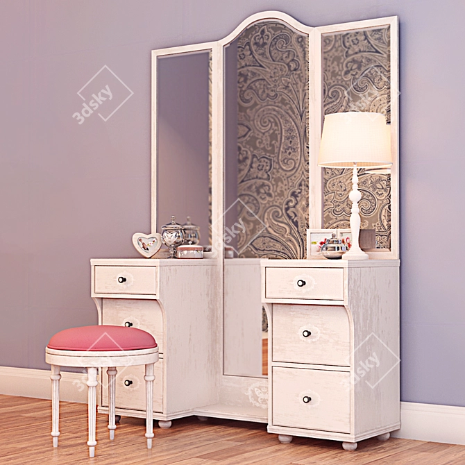 Country Style Vanity Set 3D model image 2