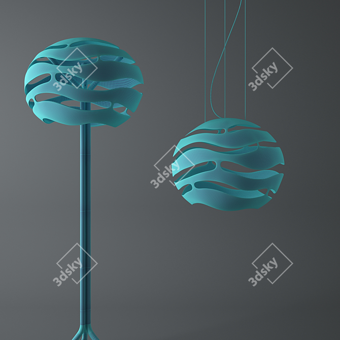 EcoLume Organic Floor Lamp 3D model image 3