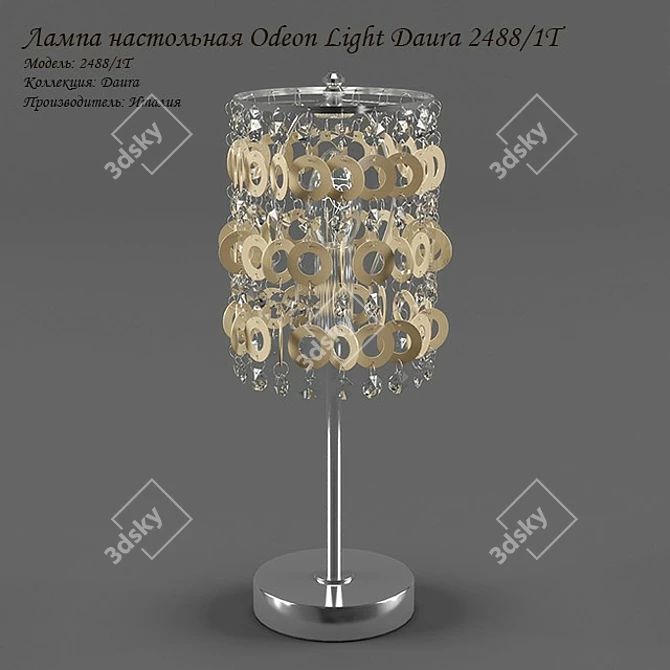 Daura 2488/1T Table Lamp: Elegant Chrome, Shell, and Crystal Design 3D model image 1