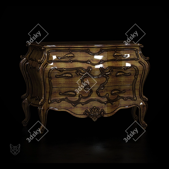 Modern Oak Chest of Drawers 3D model image 1