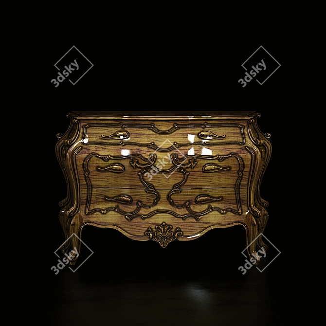 Modern Oak Chest of Drawers 3D model image 2