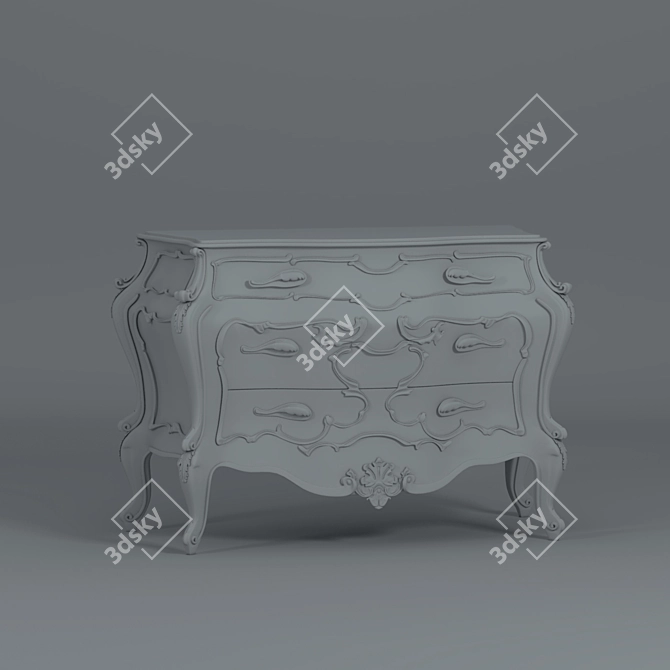 Modern Oak Chest of Drawers 3D model image 4