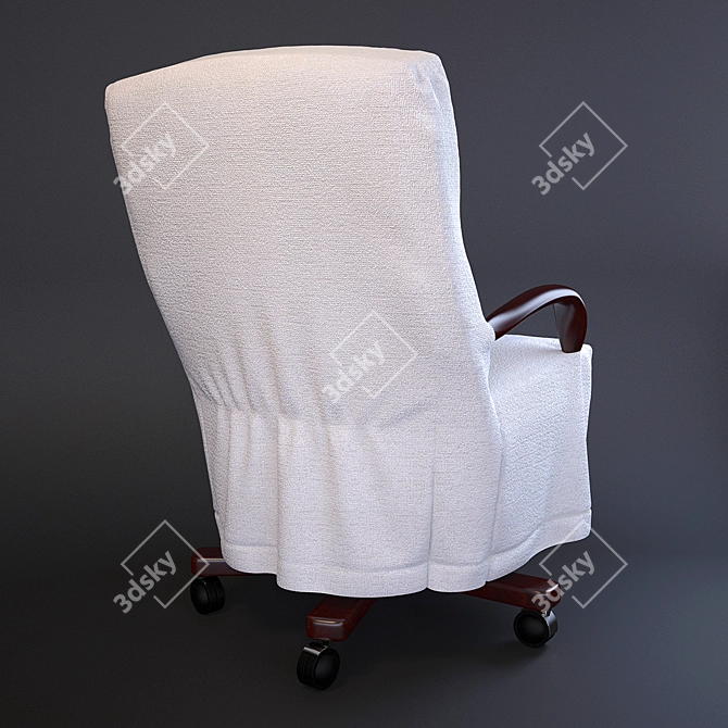 Cozy Wool Computer Chair 3D model image 2