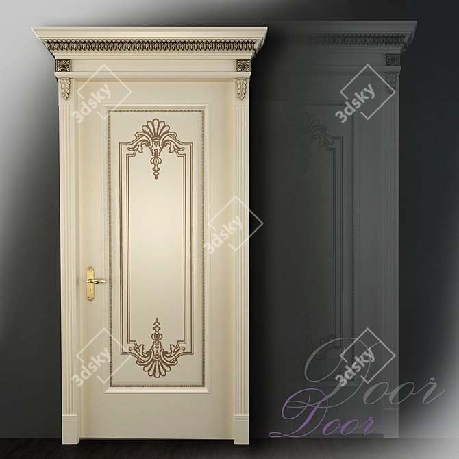 Elegant Klassik Door 3D model image 1