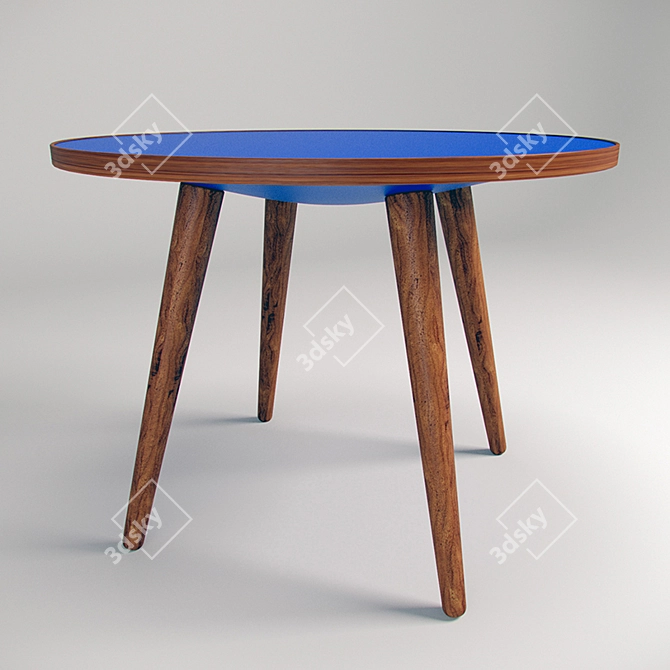 Sputnik Blue Coffee Table | Modern Design | 55cm Height | 75cm Diameter 3D model image 1