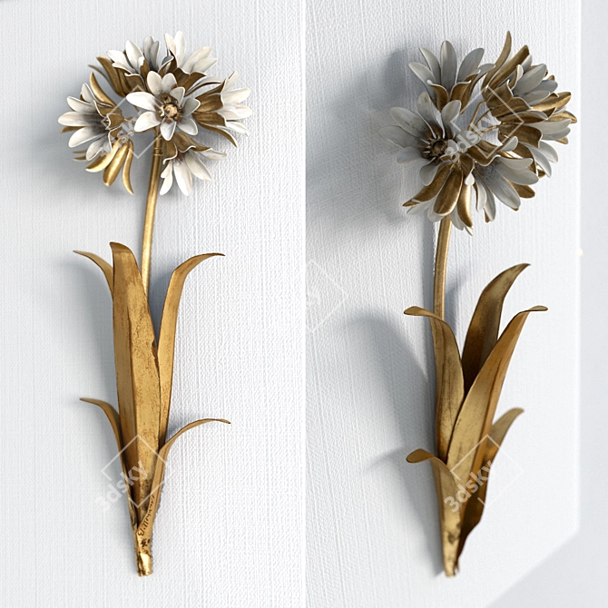 Gilded Flower Wall Art 3D model image 1