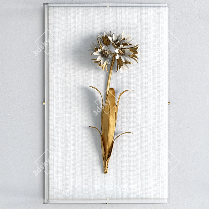 Gilded Flower Wall Art 3D model image 2