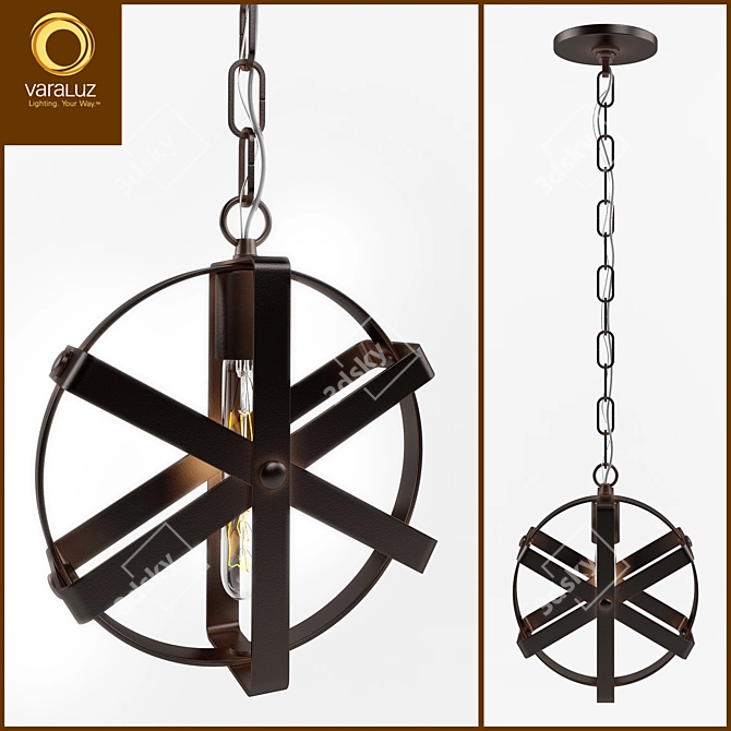 Industrial Reel Pendant: Vintage Charm 3D model image 1